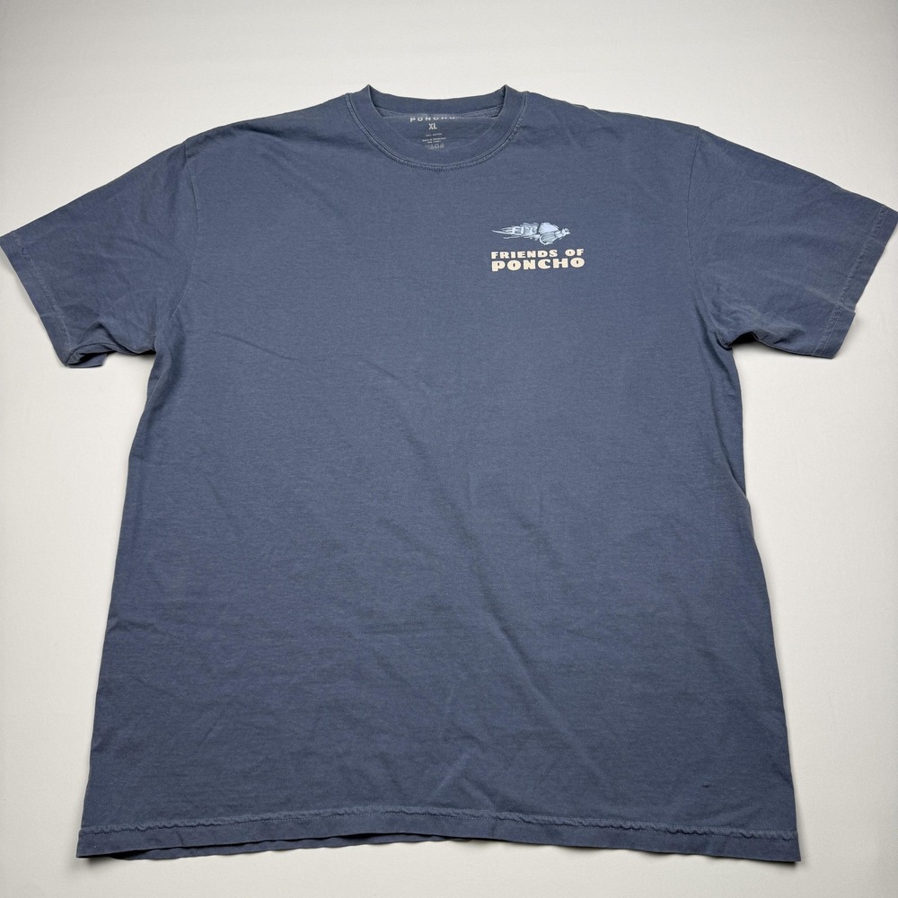 Poncho Shirt Mens XL Blue Friends Of Poncho 2025 Fishing Graphic T-Shirt Tee
